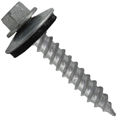 Metal Roofing Screw: (250) 12 x 1-1/2" ZINC Hex ReGrip Sheet Metal Roof Screw. Sharp Point metal to wood siding screws. 5/8" EPDM washer.