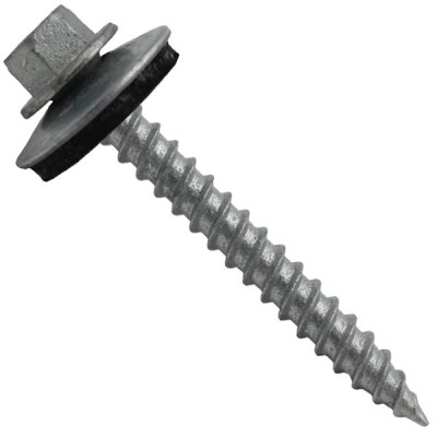 Metal ROOFING SCREWS: (250)12 x 2" ZINC/NO PAINT Hex ReGrip Sheet Metal Roof Screw. Sharp Point metal to wood siding screws.