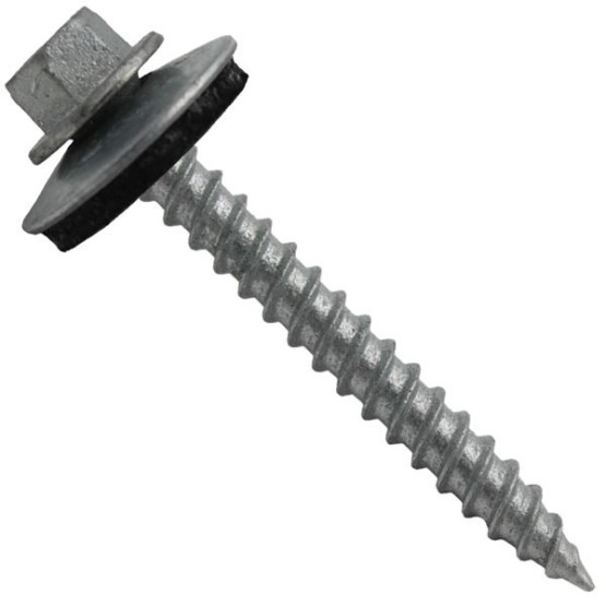 Metal ROOFING SCREWS: (250)12 x 2" ZINC/NO PAINT Hex ReGrip Sheet Metal Roof Screw. Sharp Point metal to wood siding screws.
