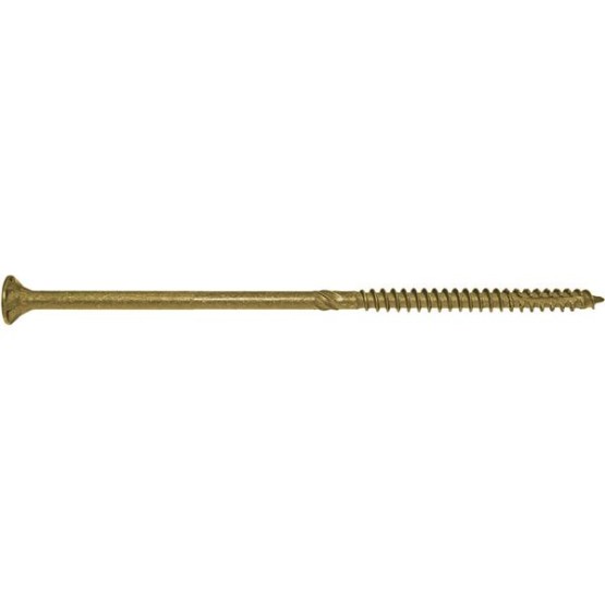 #14 x 6 Bronze Coated Multipurpose Wood Screw Torx/Star Drive Flat Head (1 Pound - 25 Approx. Screw Count) Exterior Coated - ACQ Compatible Wood Screws