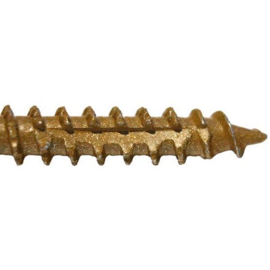 #14 x 6 Bronze Coated Multipurpose Wood Screw Torx/Star Drive Flat Head (1 Pound - 25 Approx. Screw Count) Exterior Coated - ACQ Compatible Wood Screws
