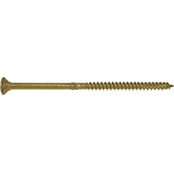 #14 x 8 Bronze Coated Multipurpose Wood Screw Torx/Star Drive Flat Head (1 Pound - 19 Approx. Screw Count) Exterior Coated - ACQ Compatible Wood Screws