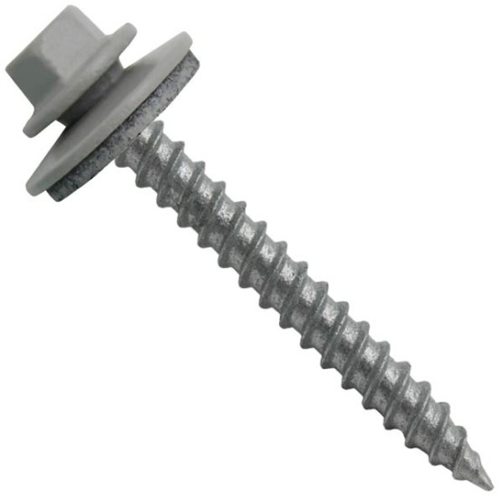 Metal ROOFING SCREWS: (250)12 x 2" ABC GRAY Hex ReGrip Sheet Metal Roof Screw. Sharp Point metal to wood siding screws. 5/8" EPDM washer