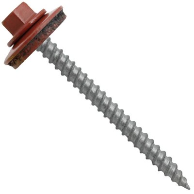 Metal Roofing Screws: (250) 12 x 2-1/2" RED Hex Head Sheet Metal Roof Screw. Sharp Point Metal to Wood siding Screws. EPDM Washer. Colored Head