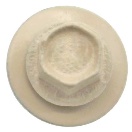 #12x1-1/2 Metal to Metal Type #5 (Ivory) Hex Head Drill Point Metal to Metal Roofing Screws. 9/16" EPDM Washer