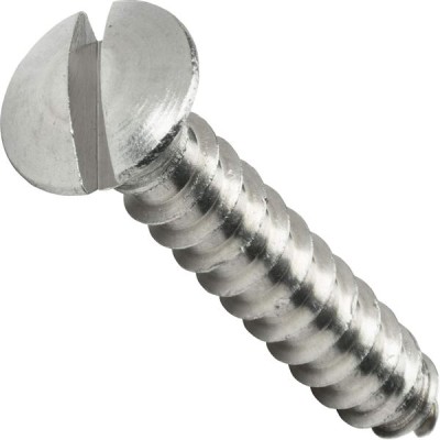 #8 x 1" - Oval Head Sheet Metal Screws Stainless Steel Slotted Drive 1000 Pcs self Tapping Screws Metal B2B