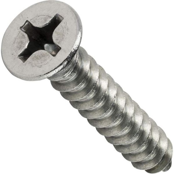 #10 x 1" - Phillips Flat Head Sheet Metal Screws Stainless Steel 1000 Pcs self Tapping Screws Metal B2B