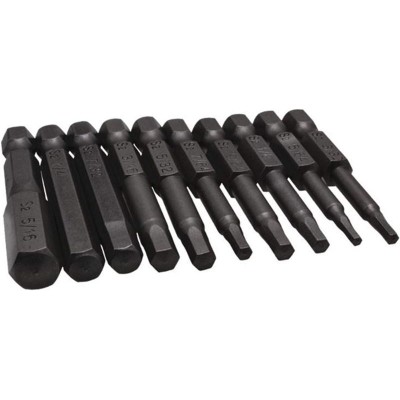10PCS Black Magnetic Hexagon Screwdriver Bits S2 Steel 1/4 Inch Hex Shank Screw Drivers Set 50MM 