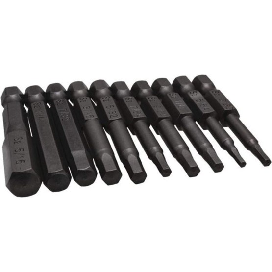 10PCS Black Magnetic Hexagon Screwdriver Bits S2 Steel 1/4 Inch Hex Shank Screw Drivers Set 50MM 