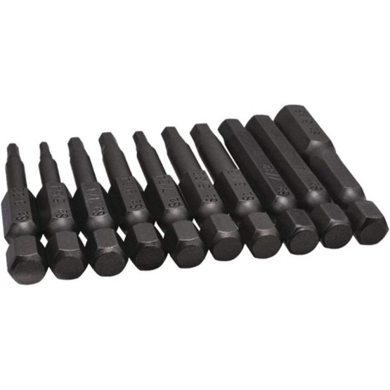 10PCS Black Magnetic Hexagon Screwdriver Bits S2 Steel 1/4 Inch Hex Shank Screw Drivers Set 50MM 
