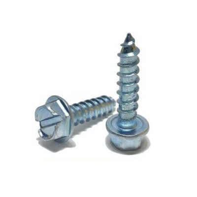 #14 x 1" - Hex Washer Head Slotted Sheet Metal Screw Zinc Plated 1000 Pcs Sheet Metal Screws B2B
