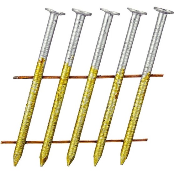 1-3/4 x .092 Inch 15 Degree Wire Weld Coil - Collated - Siding and Fencing Nails - Hot Galvanized - Vinyl Tip - Ring Shank - Full Box ~3000 nails