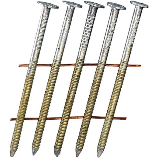 2-3/16" x .092" 15 Degree Wire Weld Coil - Collated - Siding and Fencing Nails - Hot Galvanized - Vinyl Tip - Ring Shank - Full Box ~3000 nails