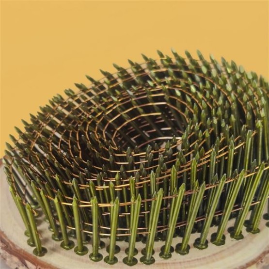 3500 Count 1-1/2-Inch x .090-Inch Hot-Dipped Galvanized Siding Nails 15-Degree Collated Wire Coil Siding Nails for Cement Board Siding Fencing Woodworking