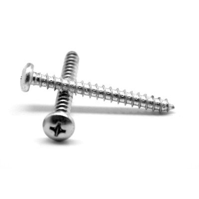 #12-11 x 1 1/4" Sheet Metal Screw Phillips Pan Head Type A Low Carbon Steel Zinc Plated Pk 2300