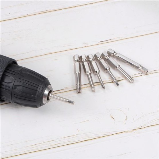 10pcs S2 Square Screwdriver Bit 1/4" Hex Shank 2" Length Magnetic Screw Driver Power Tool