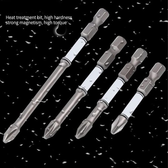 5Pcs Magnetic Screwdriver Bit Set S2 Steel Anti Slip Long Drill Impact Driver Bits Hex Screwdriver Bits for Power Tools DIY Projects