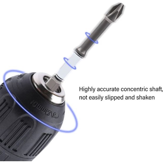 5Pcs Magnetic Screwdriver Bit Set S2 Steel Anti Slip Long Drill Impact Driver Bits Hex Screwdriver Bits for Power Tools DIY Projects