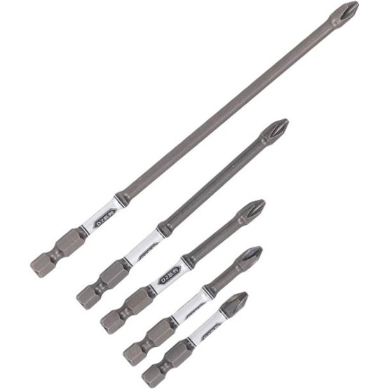 5Pcs Magnetic Screwdriver Bit Set S2 Steel Anti Slip Long Drill Impact Driver Bits Hex Screwdriver Bits for Power Tools DIY Projects